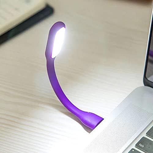 Kyfreshpower Flexible Mini USB LED Lamp Light Portable Night Light Compatible for Power Bank, Laptop, Notebook, Reading, Computer Keyboard USB Reading Light (8pcs, Purple) photo 5