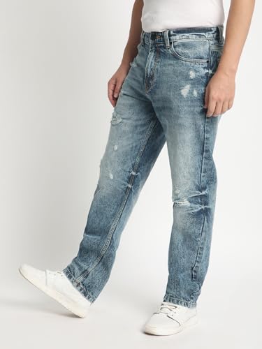 Image of BENE KLEED Men MID-Rise White Solid Pure Cotton Jeans