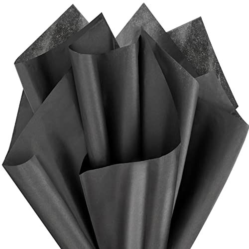 EUSOAR Black Wrapping Tissue Paper - 20x30 inches, 200pcs Present Packing Tissue, DIY Crafts Decorative Art Craft Birthday Party Festival