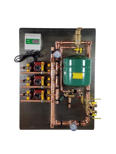 FloorHeat Essential Series Hydronic Radiant Heat Control Panel, Pre-Assembled Distribution System for Radiant Floor Heating Applications (3 - Zone)