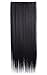 Onedor 24" Straight 3/4 Full Head Synthetic Hair Extensions 140g Clip-on Clip-in Hairpieces (4- Dark Brown)