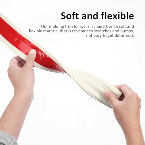 Profilé d'angle mural auto-adhésif beige NBR flexible pour protection et décoration de maison - 4