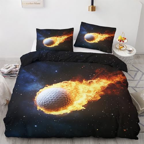 Housse de Couette 220x240 Baseball - Decoration Baseball, Parure de Lit 2 Personnes Enfant Jeux de Ballon, Linge de Lit en Microfibre Douce avec Fermeture éclair, 2 Taies d'oreiller 65x65 cm W&*126