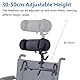 YEZMEK Rollstuhl Kopfstütze, Verstellbares Nackenkissen aus PU & Stahl, 30–50 cm Höhe, 90° drehbar & abnehmbar, passend für Rollstühle mit 38–52 cm Breite & 22/25,4 mm Rohrdurchmesser