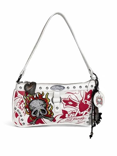 ED HARDY Women's Shoulder Crossbody (Inferno Heart White)
