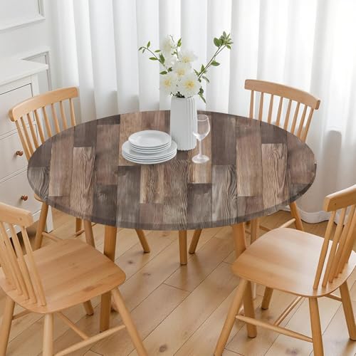 Round Fitted Tablecloth With Elastic,Outdoor Table Cover,Elastic Edge Design,Suitable for Round Tables Ranging from 45 in to 52 in,Anti Wrinkle and Scratch Resistant,Easy Clean & Stain Resistant by mshcbui - Used condition - Image 4