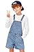 Remimi Little Girl Cotton Overalls Shorts Summer Denim Bib Jeans Holiday Fashion Button Design Jumpsuits 3-4 Years
