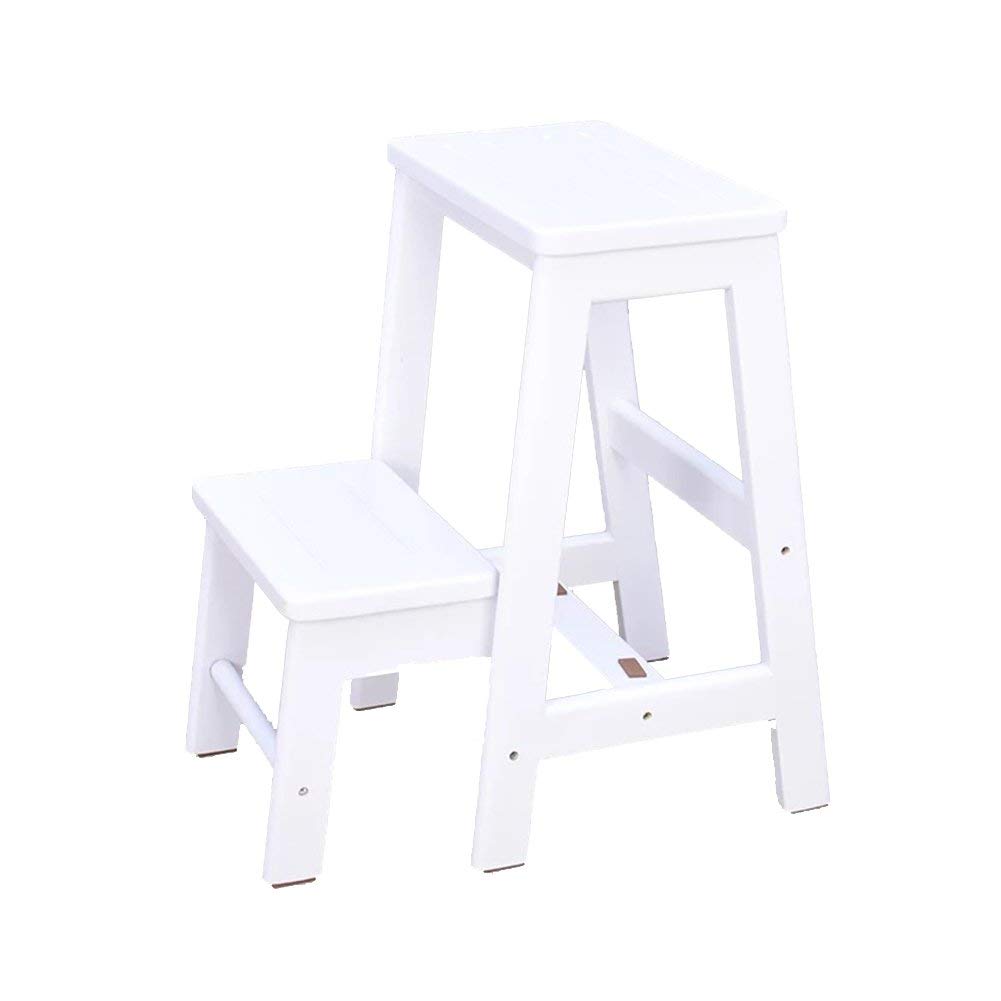 Escabeau de cuisine à 2 niveaux en bois pour attraper les objets en hauteur