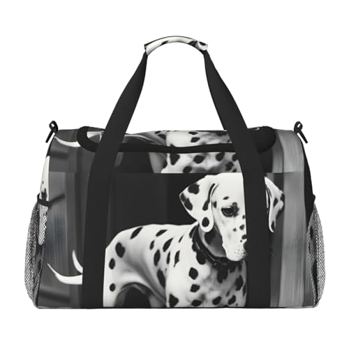 Dalmatian 1 print Carry on Luggage for Women Men Shoulder Weekender Crossbody Bag for Yoga Travel Must Haves
