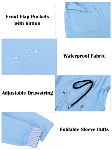 Century Star Rain Jackets For Women Waterproof Lightweight Raincoat Windbreaker Jacket Women Rain Coat With Hood Trench Coat Black X-Large #TOP4