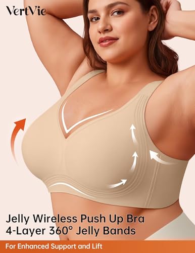 Image of Vertvie Jelly Bras for Women No Underwire Minimizer Support