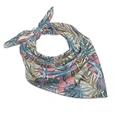loro park las palmas Diseño moderno y funcional: esta bandana pintada de loro con hojas de palma cuenta con un elegante patrón impreso con costuras limpias y duraderas que evitan que se deshilache y añade un toque de elegancia. Su calidad antideslizante garantiza que tu bandana se mantenga en su lugar de forma segura
