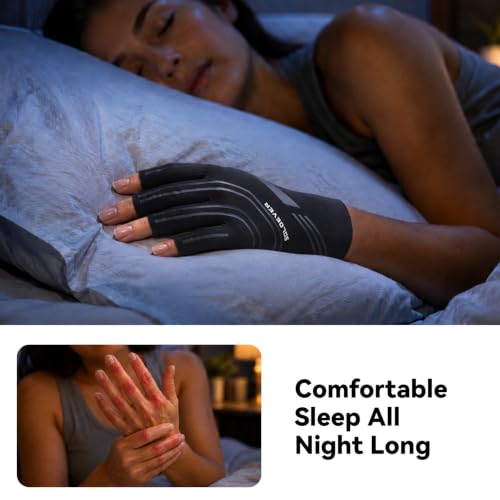 SOLOEVER Fingerless Compression Arthritis Gloves w/ Non-Slip Grip (XS-2XL) - image 5