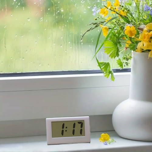 Small Digital Clock,Digital Travel Alarm Clock,Bedside Cl/ock,Di/gital Clock Battery Powered,Mini Portable LCD Display,Small Cloc/k,Digit/al Alarm Clo/cks Bedside non-Ticking&Dig/ital Clo/ck(White)