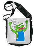 happy frogs lines Größe: 18,5 x 21,5 cm Pepe Feels Good Man Happy Frog Schultertasche Herren Umhängetaschen Damen Taschen Unisex Shoulder Bag