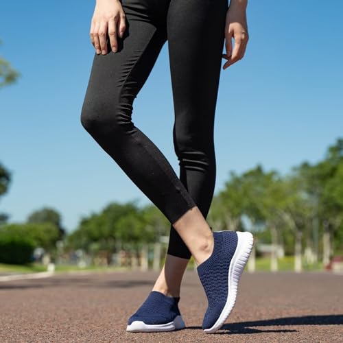 Image of konhill Womens Slip On Sneakers Lightweight Knit Walking Shoes