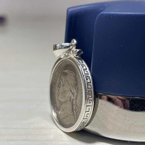 Sterling Silver 5 Cent/Buffalo Nickel Border Screw Top Coin Border is suitable for 21.22mm diameter 2mm thickness, Coins Not Included3