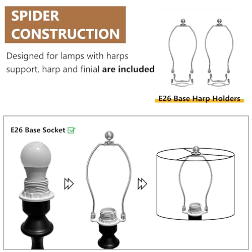 Product name:Lampshades Set of 2, 11.6\" Top x 12.6\" Bottom x 9.5\" High, Drum Lamp shades,Medium Lamp shade, Beige Lampshade Natural Linen Hand Crafted, see installation video here (White)