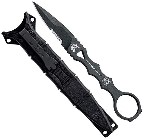 Benchmade - 178 SOCP Fixed Spear-Point Blade, Serrated Edge and Black Sheath, Made in the USA