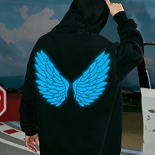 Image of HTVVETUR Glow in The Dark HTV Heat Transfer Vinyl Roll 12 Inch by 5 Feet Iron on DIY for T-Shirt PU Stretch Elastic HTV Vinyl (Dark in Glow Blue, 5FT)