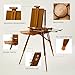 ATWORTH French Easel for Painting, Deluxe Beech Wooden Field & Studio Sketchbox Easel Stand with Metal Side Tray, Portable& Easy Transport for Painting Outdoor, Holds Canvas up to 34