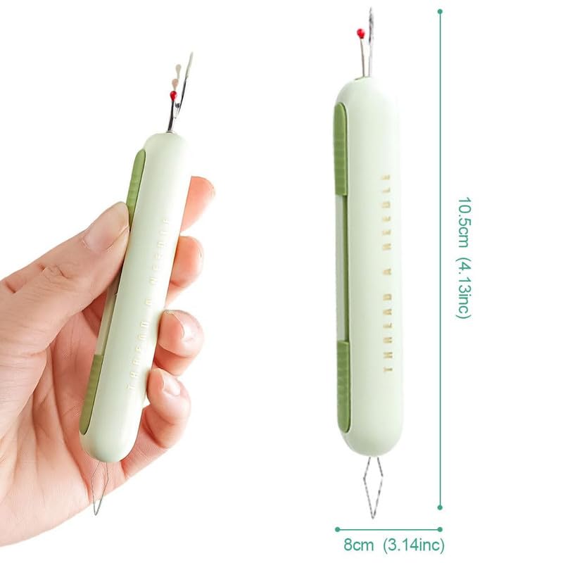 2024 Upgrade 2 in 1 Needle Threaders Seam Rippers for Sewing,Needle Threader Seam Ripper,Needle Threading and Seam Kit Seam Ripper Tool for Elderly and Sewing Enthusiasts(Green)