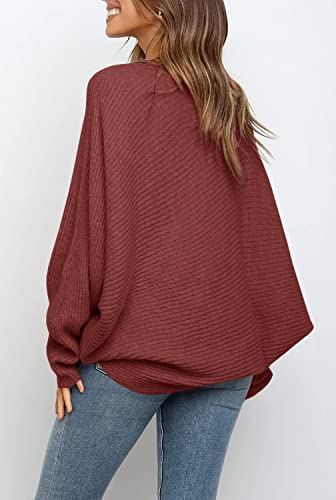 Image of Mafulus Womens Oversized Sweater Fall Winter Slouchy Pullover Jumper Tops | Crewneck,Batwing Sweaters Puff Long Sleeve,Cable,Ladies,Chunky,Knit,Tunic,Warm,Soft Sweaters