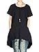 Mordenmiss Women's Round Collar Hi-Low Hemline Dresses With Pockets