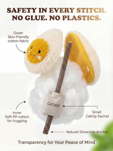 Durable and lnteractive Cat Teething Stick Toys: Chewing Stick, Grinding Teeth Rod, and chewable Cat Doll for Your Pet's Entertainment (Egg Whites) - Image 4