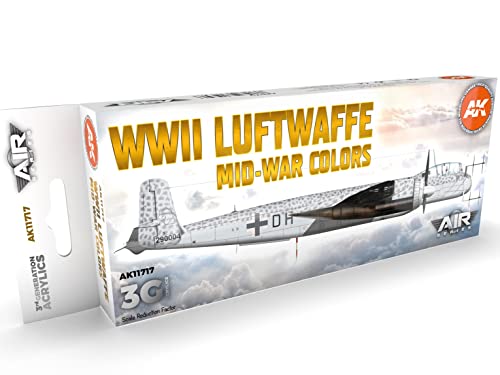 AK Interactive Acrylics 3Gen Aircraft Set AK11717 WWII Luftwaffe Mid-War Colors Set 3G (8x17ml)