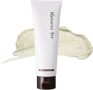 Mud Pack Natures Four Clear & Charge Clay Organic Pack, Pores, Blackhead Wash, Clay Mask, Additive-Free, Made in Japan, Neo Natural, 3.5 oz 100 g, 1 Bottle