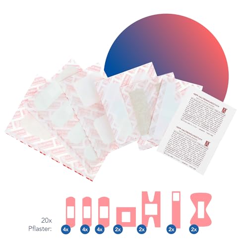 First Aid Only Pflasterset Outdoor/Freizeit/Reise (20 Stück) | 20 Pflaster in verschiedenen Größen und Formen in wiederverschließbarer Pflasterbox | P-10024