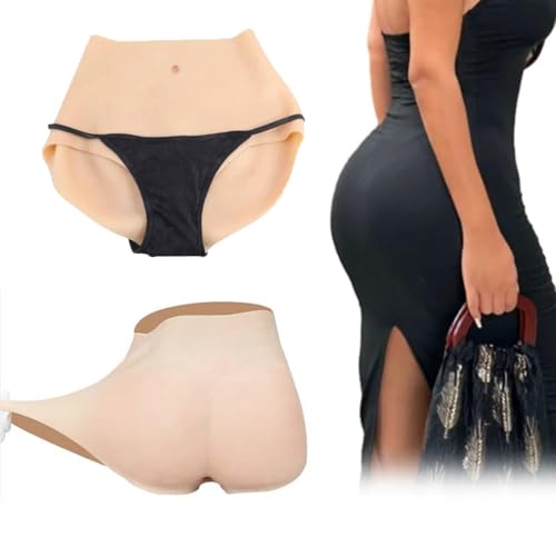 FSYH Realistische Silikon Vagina Höschen - Gefälschte Muschi Verstecken Gaff Tanga Pads Triangle Panty Hüft Enhancer Shorts für Cosplay,Bronze,Upgrade