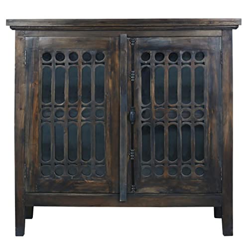 Sunset-Trading-Cottage-Carved-2-Door-Cabinet-Distressed-Solid-Wood-Fully-Assembled-Sideboard-Vintage-Iron-Brown Sunset Trading Cottage Carved 2 Door Cabinet Distressed Solid Wood Fully Assembled Sideboard Vintage Iron Brown