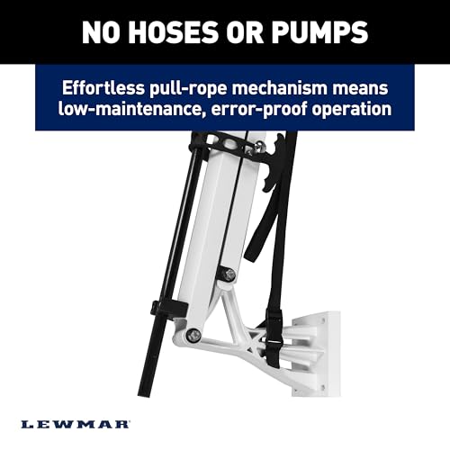 Image of Lewmar Vector 8' Manual Shallow Water Anchor, Pull Rope, White, 69600948 | No Hoses, Pumps or Wires, Gas-Spring Fiberglass Spike, Powder-Coated Aluminum, Flexible Mounting, Boats Up to 22' or 3,000 lb