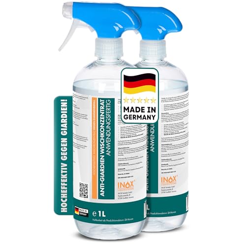 INOX Hocheffektives Giardien Desinfektionsmittel 2x1L I Anti-Giardien Wischkonzentrat für alle Oberflächen I Wirksames Desinfektionsmittel für Giardien für den Haushalt