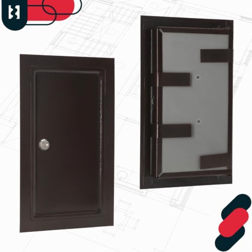 Miniatura 5 de Kotarbau Puerta De Chimenea De Cobre Antiguo Con Escudo Térmico Para Abrir Con Destornillador O Moneda, Marrón, 155 X 290 Mm