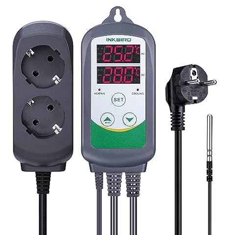 Inkbird ITC-308 Termostat kontrolą temperatury z sondą czujnika NTC do wiwarium gadów szklarniowych Gniazdo 220 V