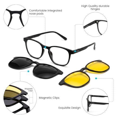 Image of 3-in-1 Magnetic Clip On Sunglasses for Men & Women