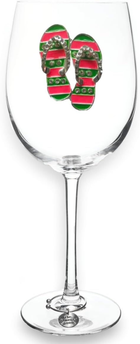 THE QUEENS' JEWELS Blue Starfish Jeweled Stemmed Wine Glass, 21 oz. - Unique Gift for Women, Birthday, Cute, Fun, Not Painted, Decorated, Bling, Bedazzled, Rhinestone