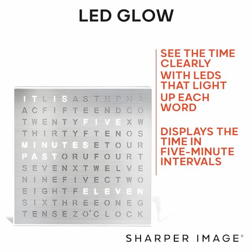 image for Sharper Image LED Word Digital Clock, 7.75