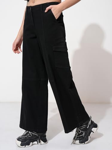 Image of Tokyo Talkies Women's Wide Leg Regular Jeans | Stretchable Mid-Rise Jeans Pant