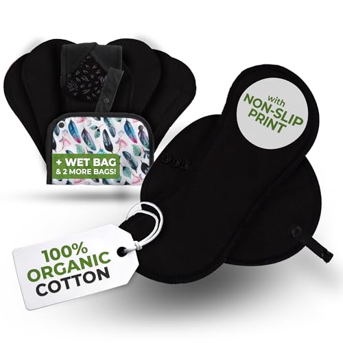 Image of Non-Slip, Organic Cotton Reusable Panty Liners for Teen Girls (Small 7-Pack) - 100% Breathable & High-Temp Washable Cloth Panty Liners for Vaginal Discharge - Gentle on Skin, Stay Fresh & Dry Daily