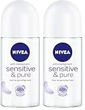 NIVEA Pure & Sensitive Deodorant - Empfindliche Haut - Deo Roller -50 ml (Packung mit 2)