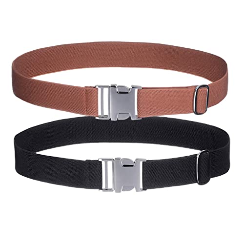 AWAYTR Kids Toddler Belt for Boy - 2 Pack Easy to Use Zinc Alloy Buckle Belts for 2-12 Boys and Girls
