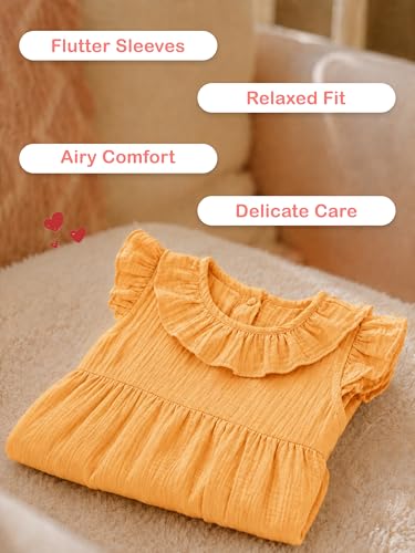 Image of Kidbea Baby Girls Cotton Dress for Kids | Soft, Breathable & Comfortable Western Frock | Trendy Casual, Party & Festive Outfit for Girls