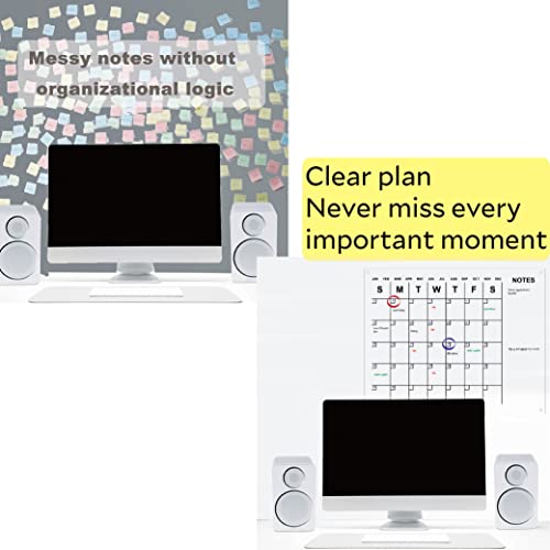 Allo, Dry Erase Acrylic Calendar  Wall Calendar23In X 18.5In Monthly Organizer Schedulereusable Weekly Schedule, Black #TOP3