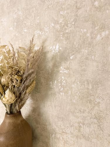 Newroom Papier Peint Intissé Beige Aspect Béton - Industrial Glamour Métallique Structure Ciment pour Salon Chambre