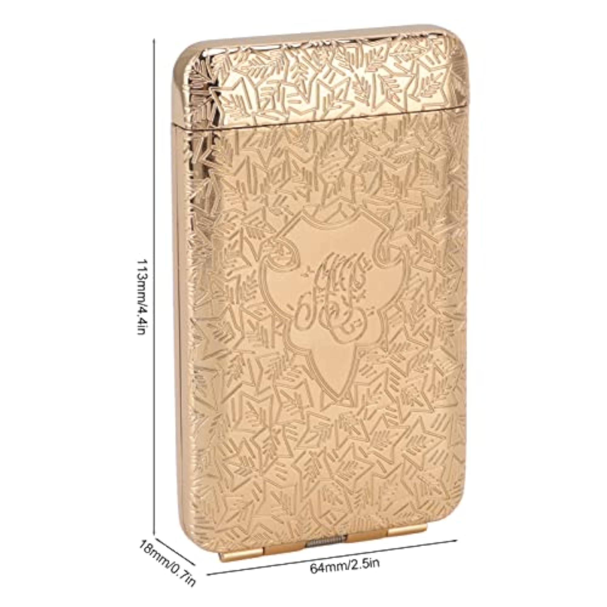 3D Relief Pattern Cigarette Storage Box, Gold for 20 Cigarettes