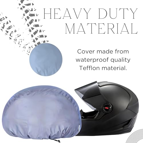 Image of Polyester Helmet Cover - Protects from Dust, Rain, Scratches Dustproof Waterproof Lightweight and Durable Secure Universal Size Storage Bag for Motorcycles Helmets (Pack of 2)